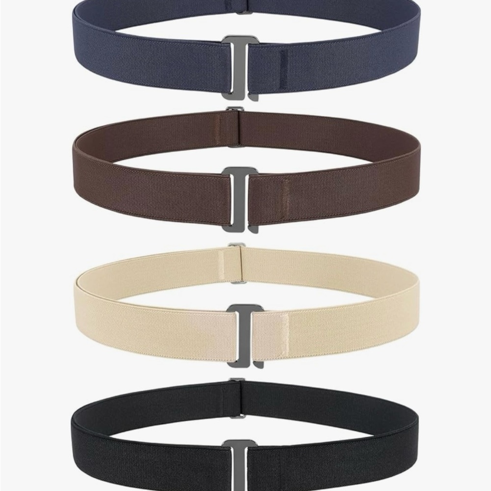 4 Pack of Elastic Stretch, Invisible Belts (unisex)